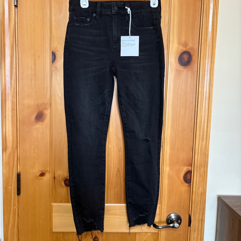 Pistola Audrey Mid Rise Distressed Skinny Jeans Black Size 26 New